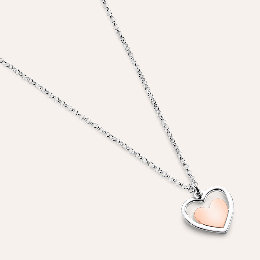 Collana Silver Collection Argento Bicolore Bianco / Rosa
