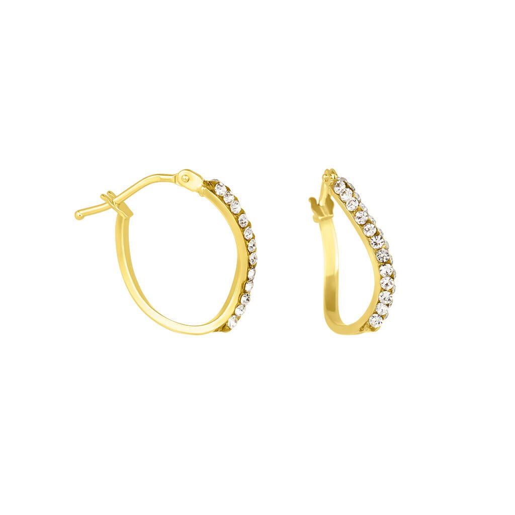 Orecchini A Cerchio Crystal Gold Oro Giallo Cristallo - Orecchini a Cerchio Donna | Stroili