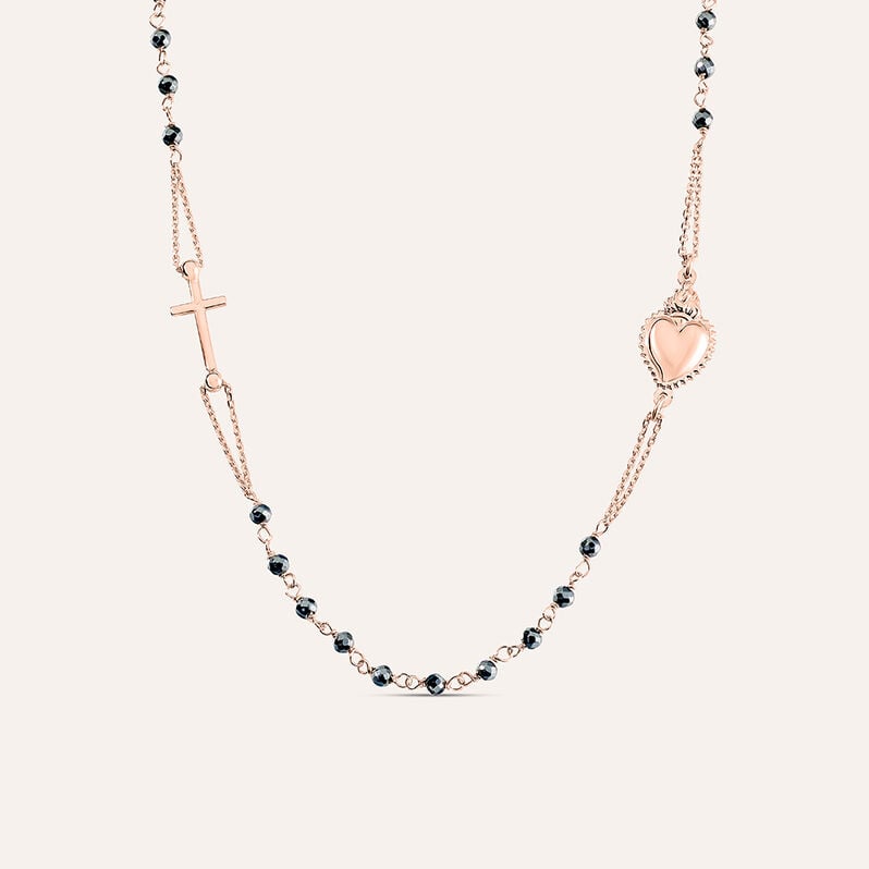 Collana Rosario Silver Soul Argento Rosa Cristallo - Collane Rosario Donna | Stroili