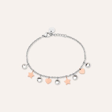 Bracciale Sunrise Acciaio Bicolore Bianco / Rosa Cristallo