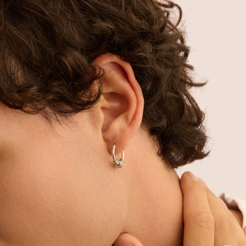 Mono Orecchino A Cerchio Gentleman Argento Rodiato