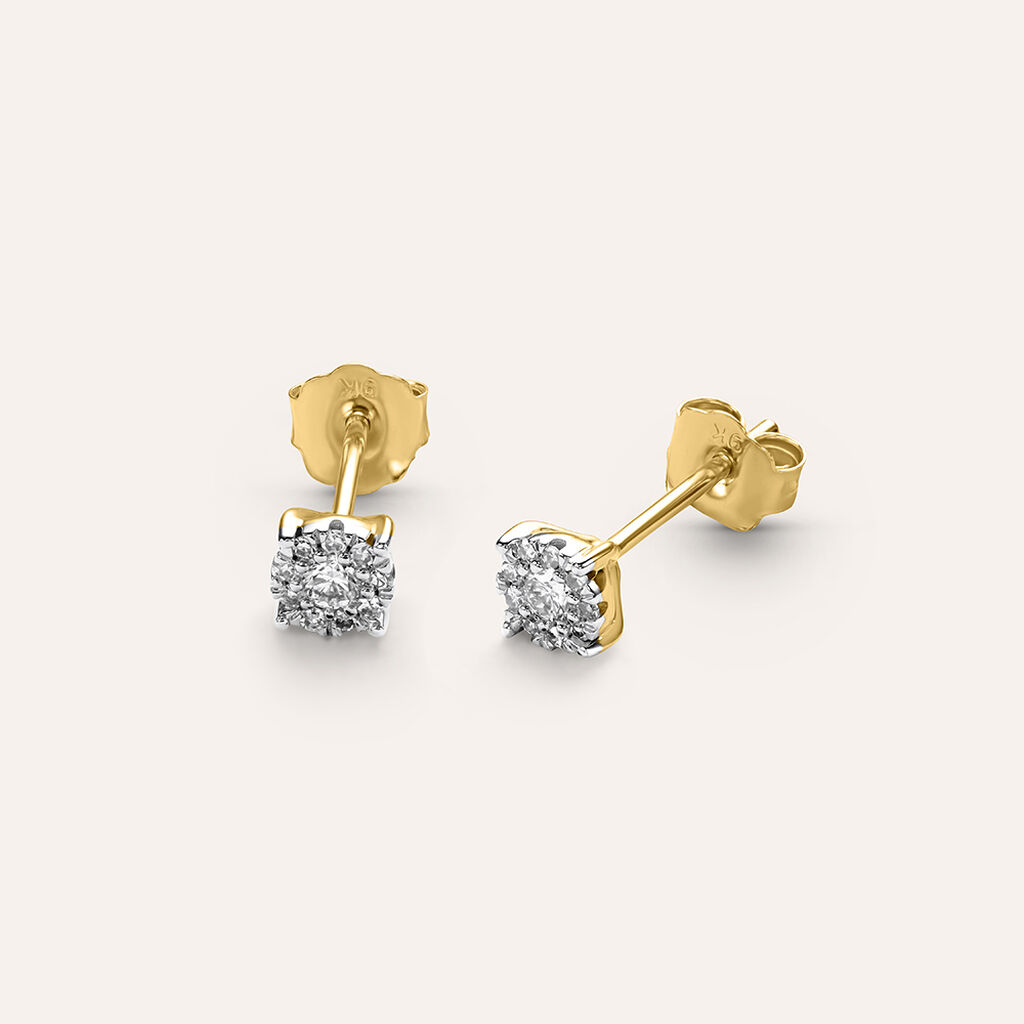 Orecchini Lobo Punto Luce Sophia Oro Giallo Diamante - Orecchini a Lobo Donna | Stroili