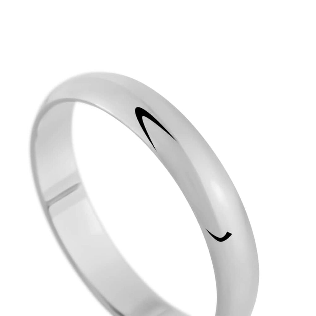 Fede Mantovana 4 mm Oro Bianco - Anelli con Incisione Unisex | Stroili