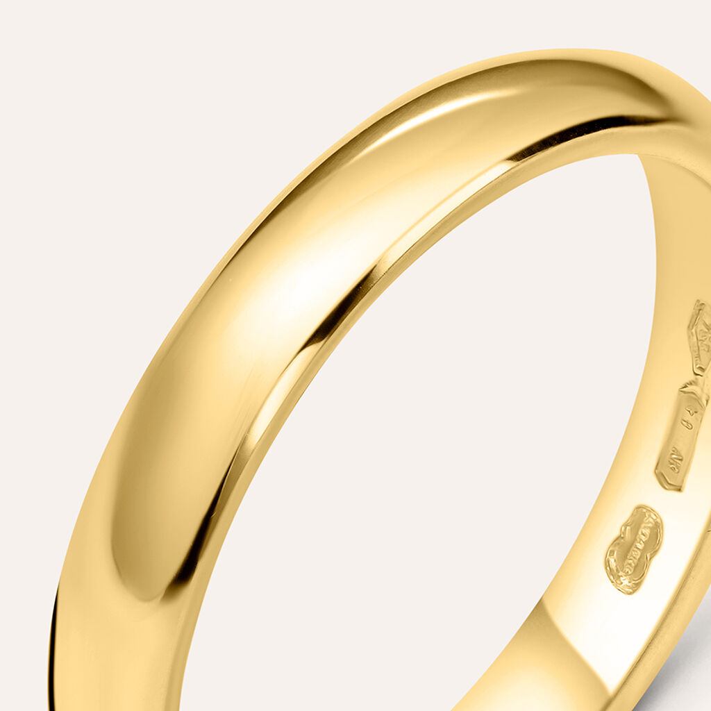 Fede Classica 3.4 mm Oro Giallo - Anelli con Incisione Unisex | Stroili