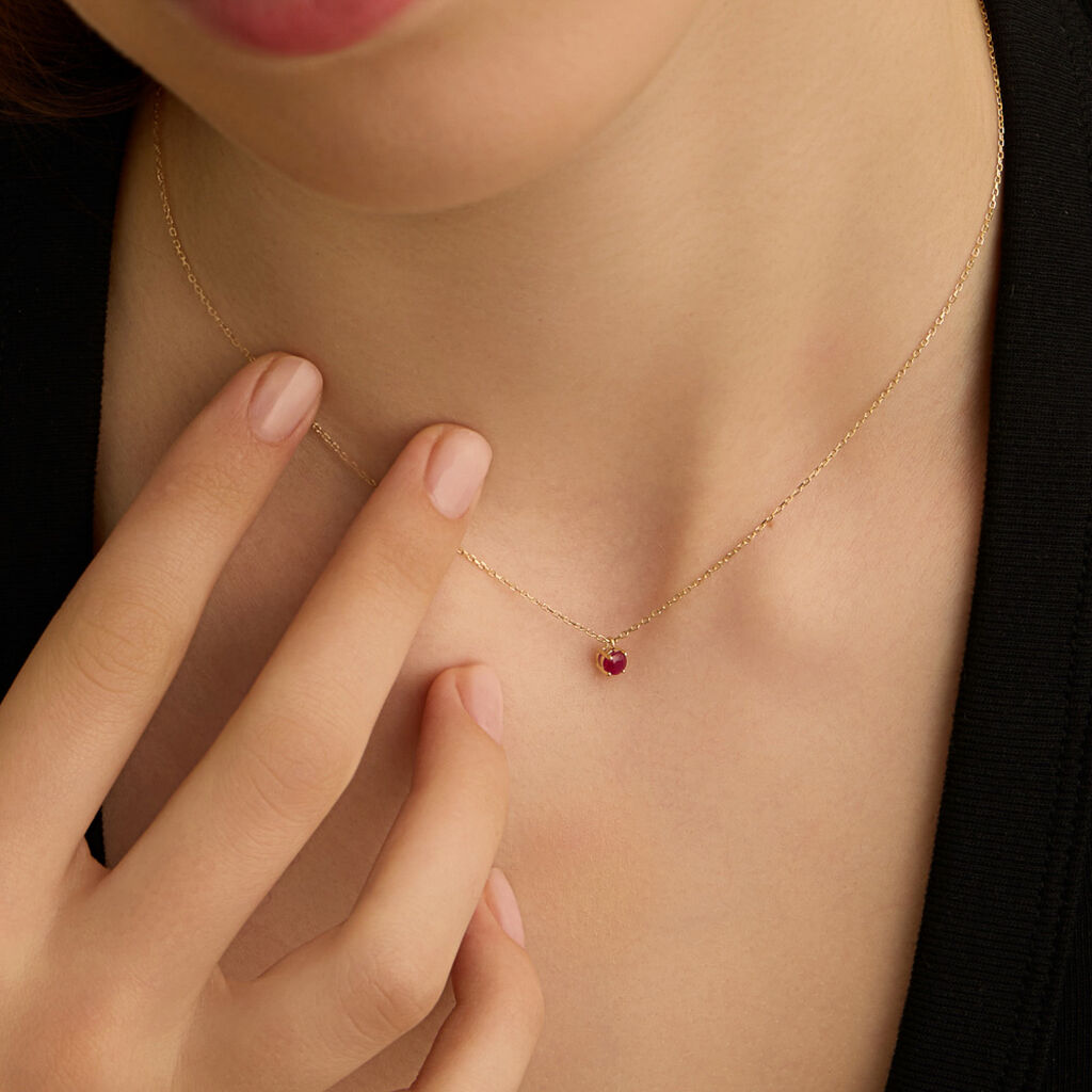 Collana Punto Luce Charlotte Oro Giallo Rubino