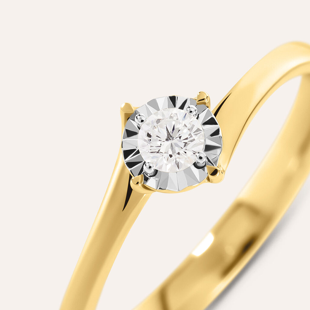 Anello Solitario Valentino Diamotion Oro Giallo Diamante