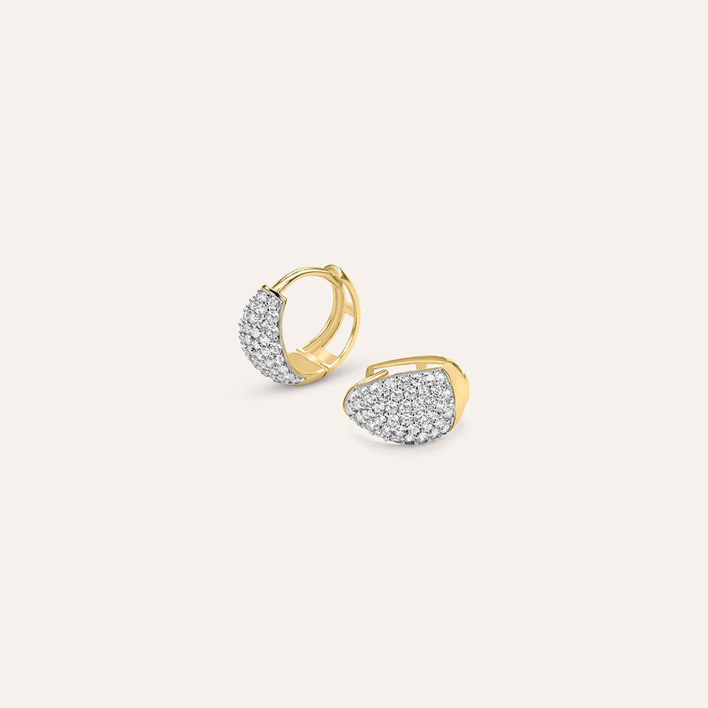 Orecchini A Cerchio Claire Oro Giallo Cubic Zirconia - Orecchini a Cerchio Donna | Stroili