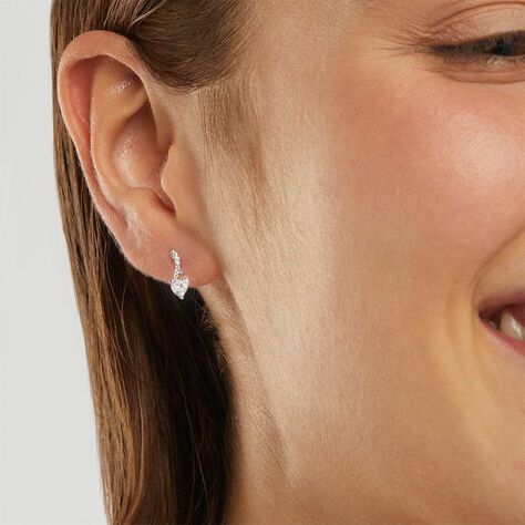Orecchini Lobo Claire Oro Bianco Cubic Zirconia - Orecchini a Lobo Donna | Stroili