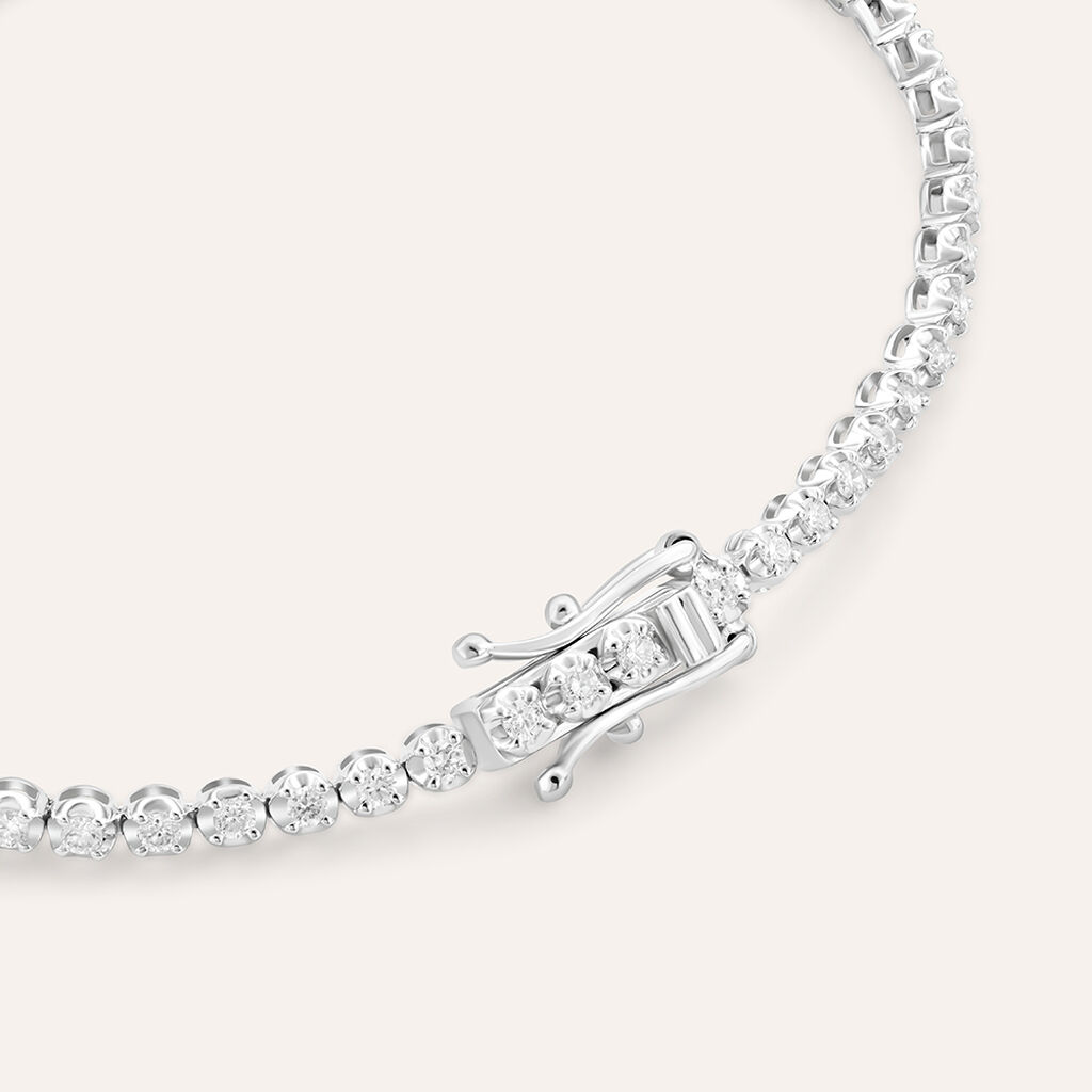 Bracciale Tennis Diamade Oro Bianco Diamante Lab-Grown