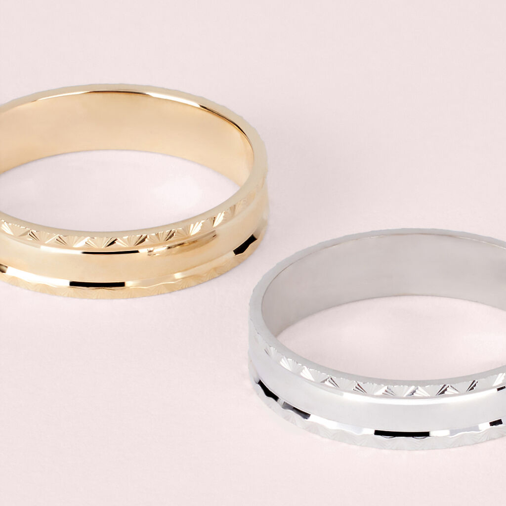 Fede Classica Diamantata 4 mm Oro Bianco - Anelli con Incisione Donna | Stroili