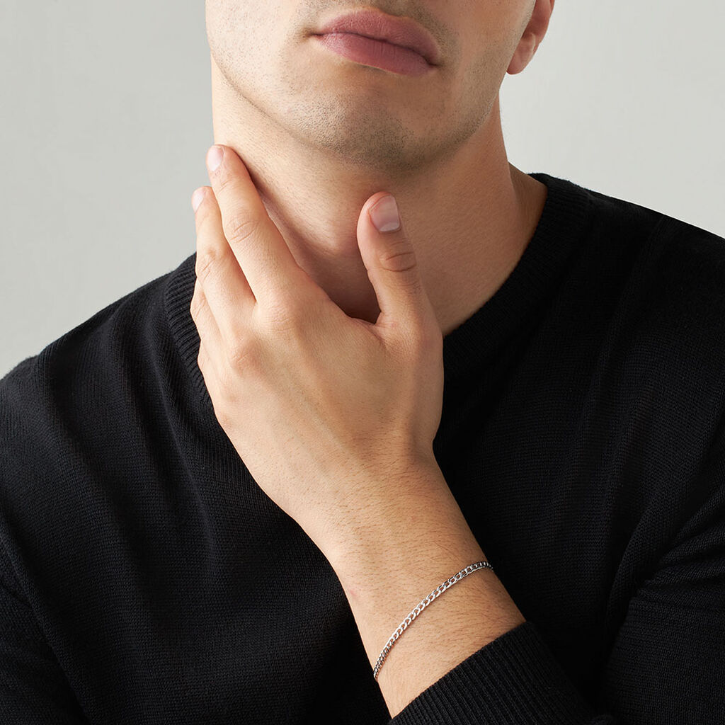 Bracciale Catena L'homme Or Oro Bianco - Bracciali Uomo | Stroili