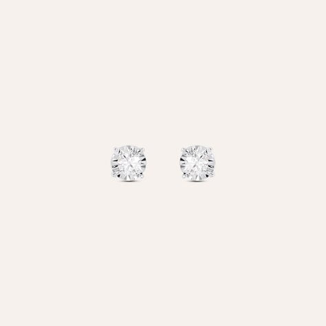 Orecchini Lobo Punto Luce Diamotion Oro Bianco Diamante - Orecchini a Lobo Donna | Stroili