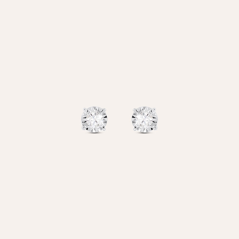Orecchini Lobo Punto Luce Diamotion Oro Bianco Diamante - Orecchini a Lobo Donna | Stroili