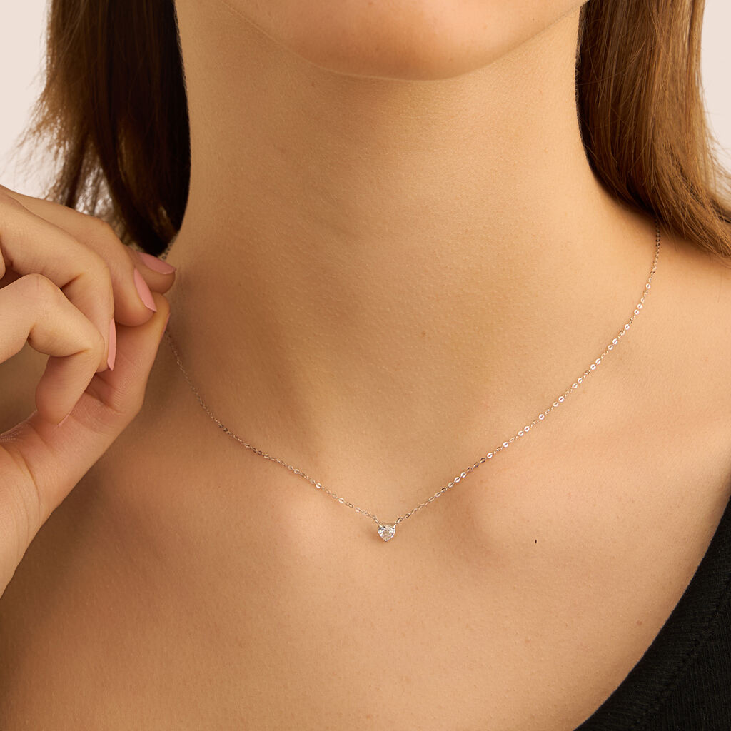 Collana Punto Luce Claire Oro Bianco Cubic Zirconia