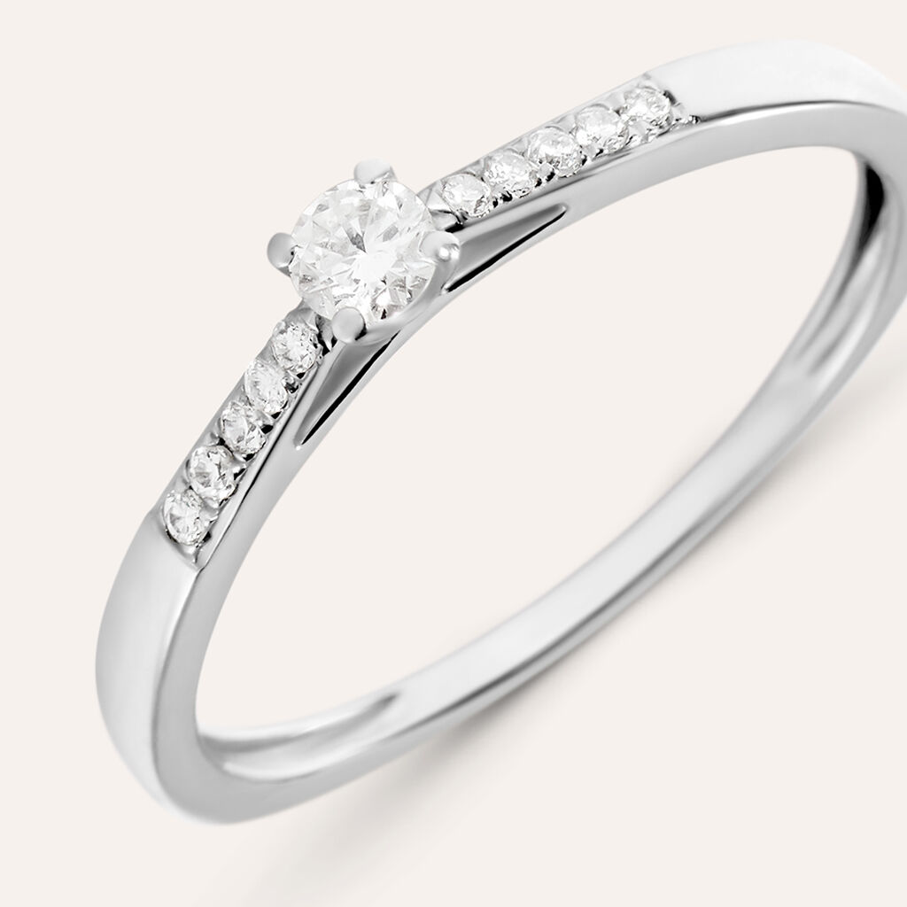 Anello Solitario Grace Oro Bianco Diamante