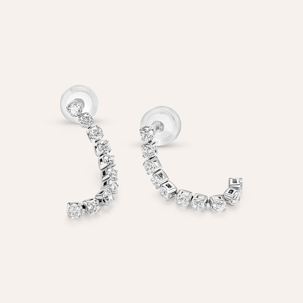 Orecchini Pendenti Tennis Claire Oro Bianco Cubic Zirconia - Orecchini Pendenti Donna | Stroili