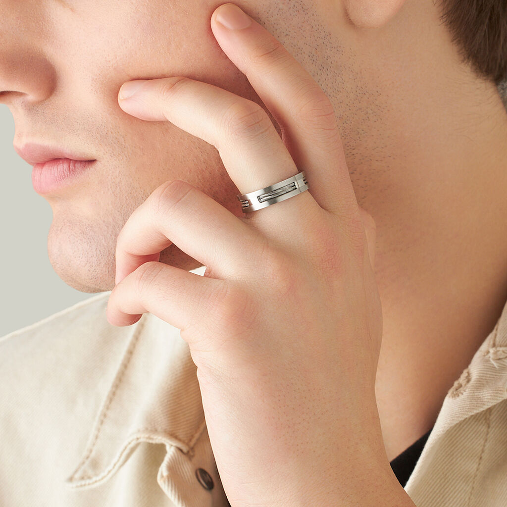 Anello Fascia Man Code Acciaio - Anelli con Incisione Uomo | Stroili