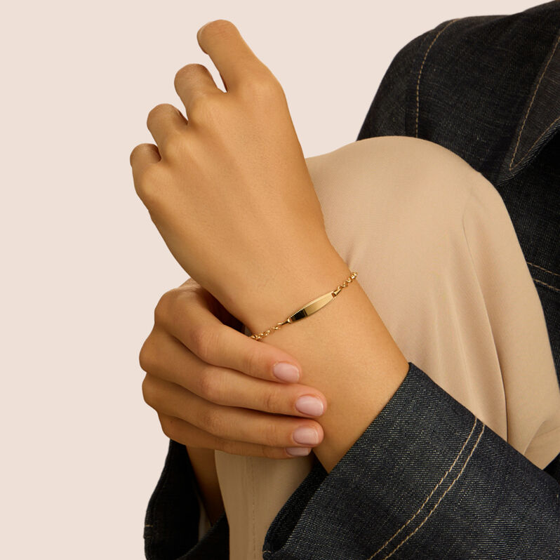 Bracciale Con Targhetta Religious Gold Oro Giallo - Bracciali Bambino | Stroili