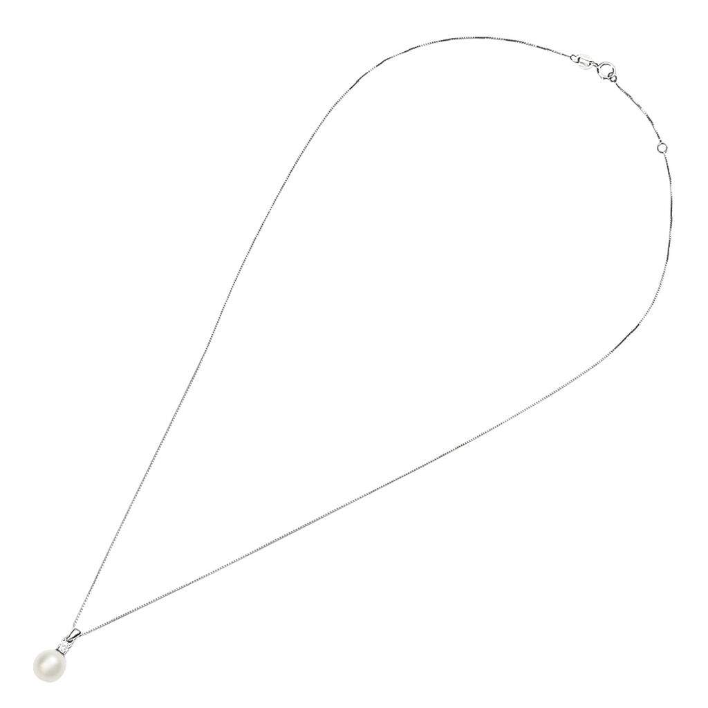 Collana Gabrielle Oro Bianco Perla D'Acqua Dolce Cubic Zirconia - Collane Donna | Stroili