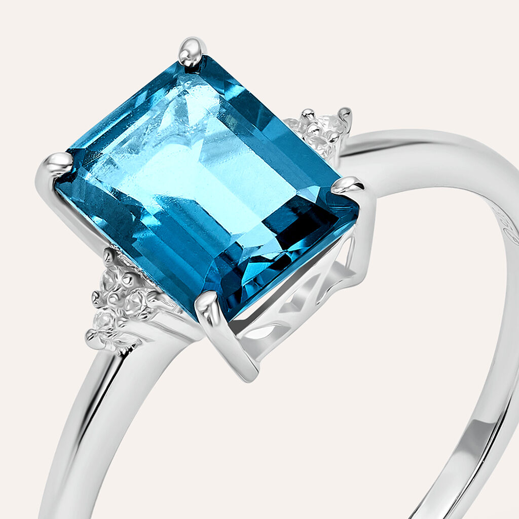 Anello Solitario Amélie Oro Bianco Topazio Cubic Zirconia - Anelli con Pietre Donna | Stroili