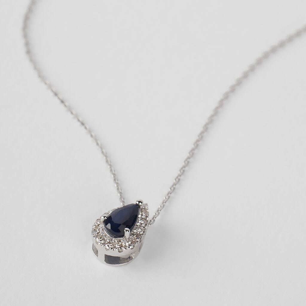 Collana Punto Luce Charlotte Oro Bianco Zaffiro Diamante - Collane Choker Donna | Stroili