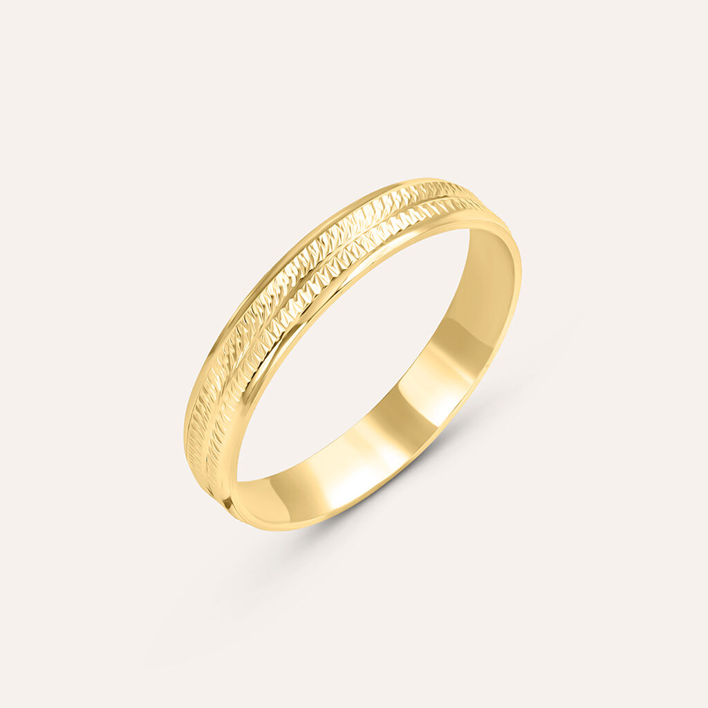 Fede Classica Diamantata 3.3 mm Oro Giallo