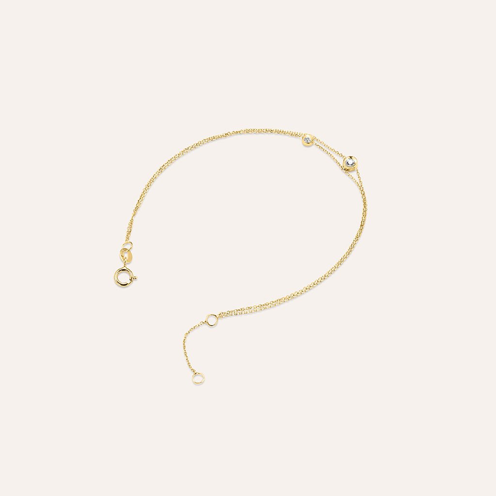 Bracciale Doppio Punto Luce Claire Oro Giallo Cubic Zirconia - Bracciali Amicizia Donna | Stroili