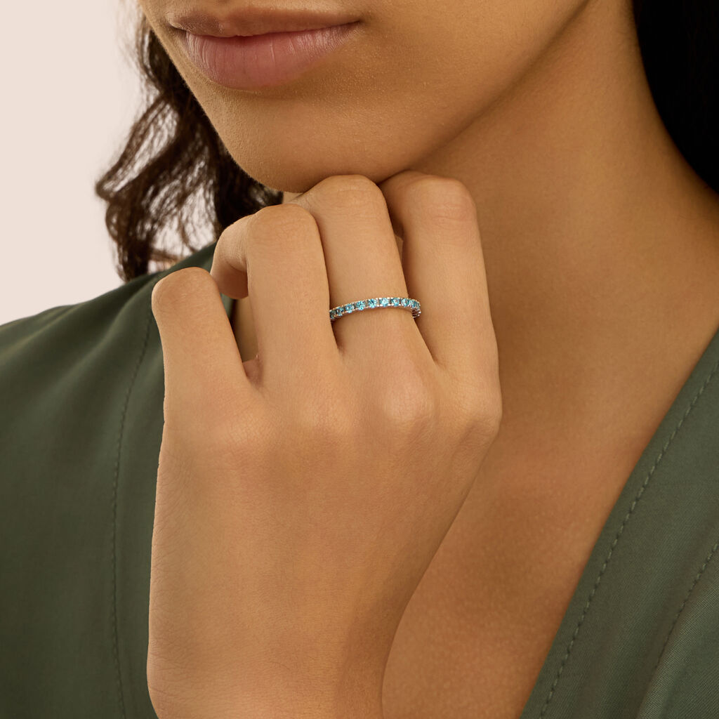 Anello Eternity Silver Rainbow Argento Rodiato Cubic Zirconia