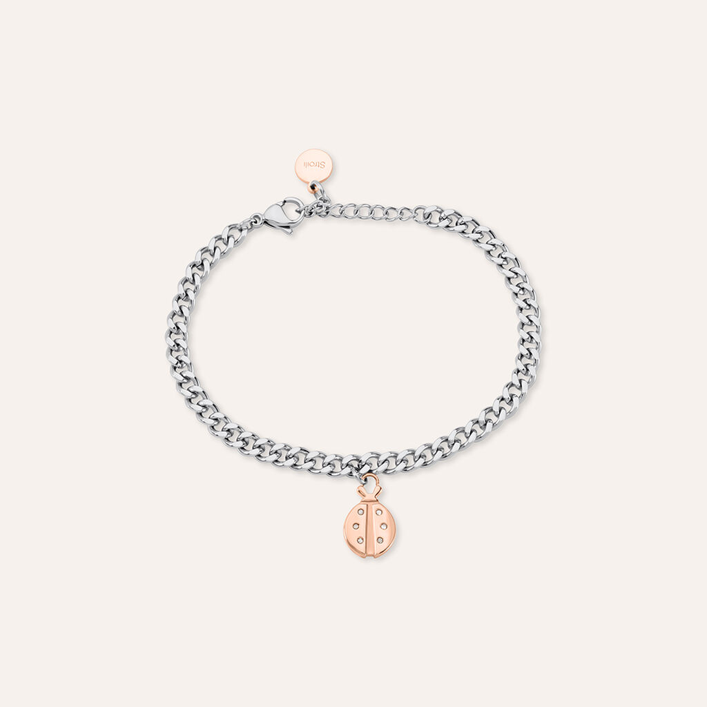 Bracciale Sunrise Acciaio Bicolore Bianco / Rosa Cristallo