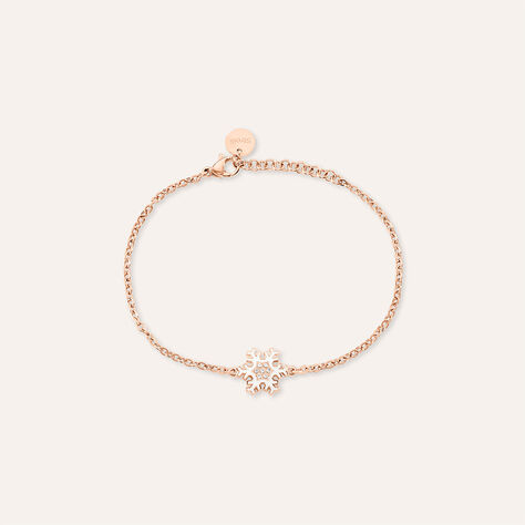 Bracciale Lady Sweet Acciaio Rosato Fiocco di neve e Cristalli - Bracciali Donna | Stroili