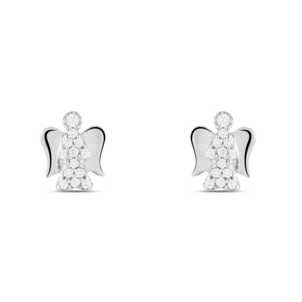 Orecchini Lobo Claire Oro Bianco Cubic Zirconia