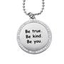 Collana con ciondolo in acciaio rodiato e strass Be true. Be kind. Be you.