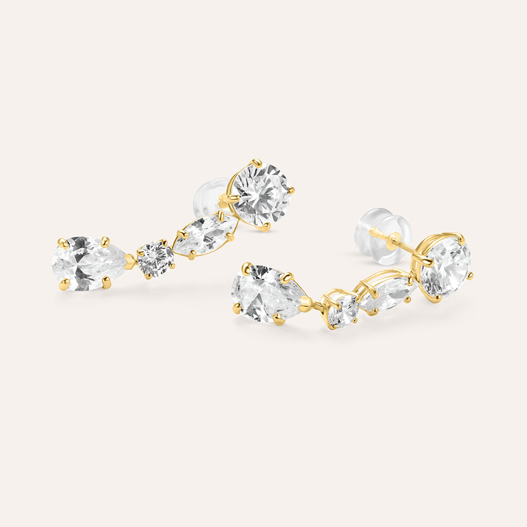 Orecchini Pendenti Claire Oro Giallo Cubic Zirconia