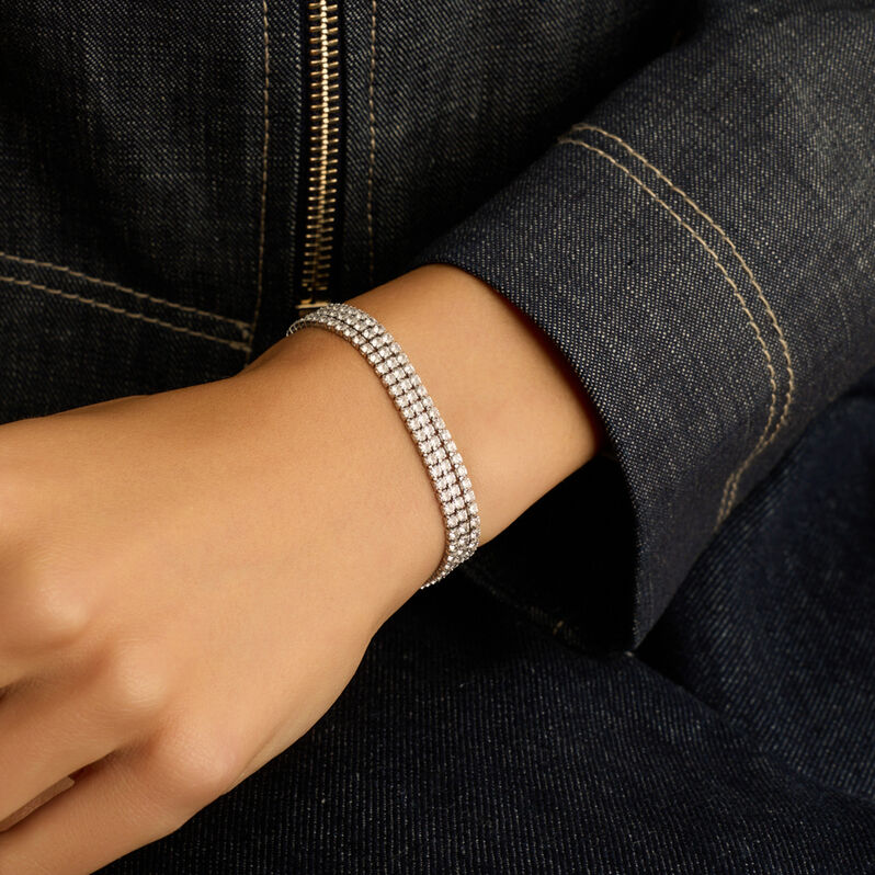 Bracciale Tennis Romantic Shine Metallo Cristallo - Bracciali Tennis Donna | Stroili