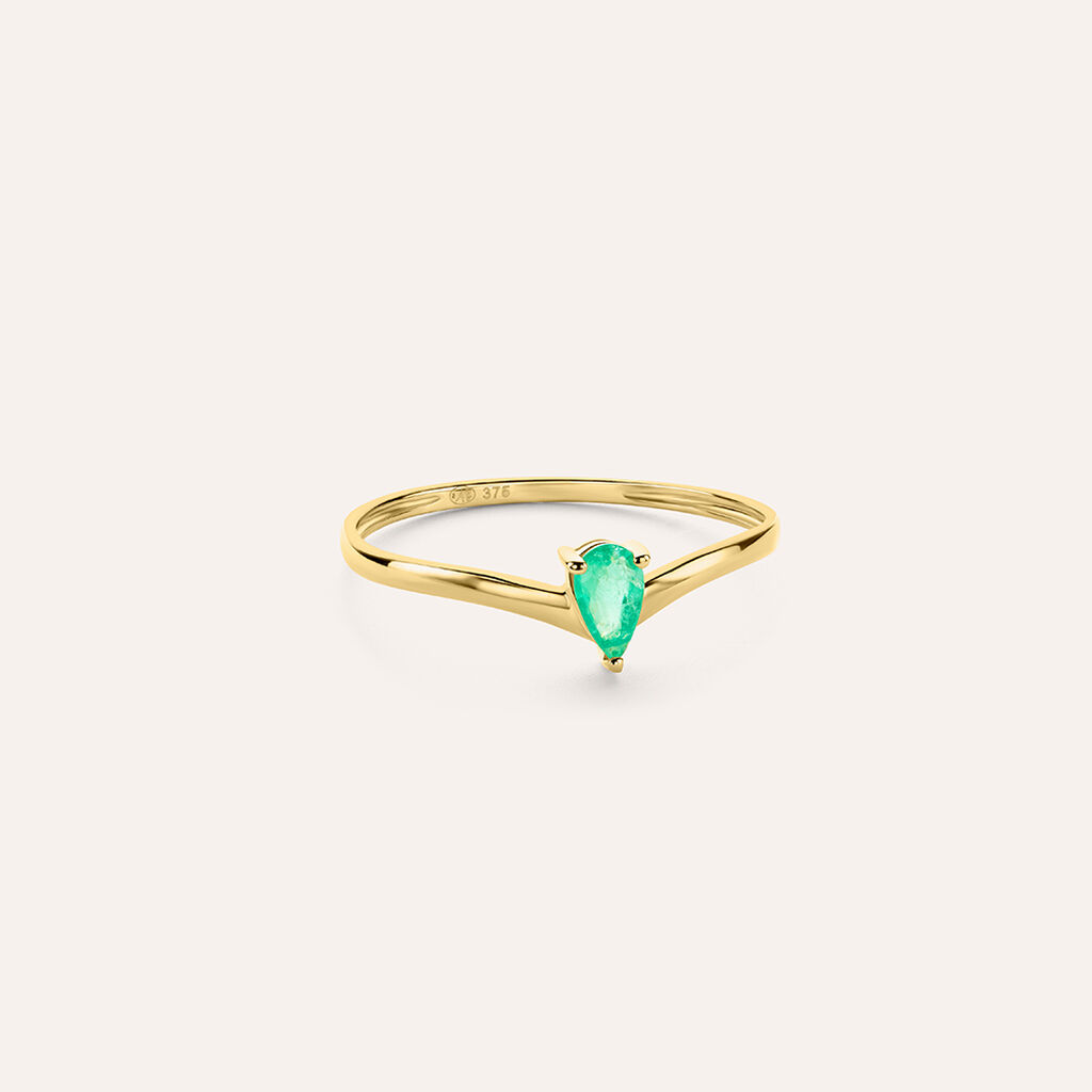 Anello Solitario Charlotte Oro Giallo Smeraldo - Anelli con Pietre Donna | Stroili
