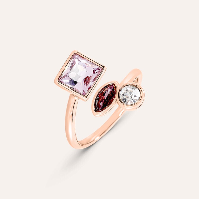 Anello Contrarie Violet Ottone Rosa Cristallo - Anelli con Pietre Donna | Stroili