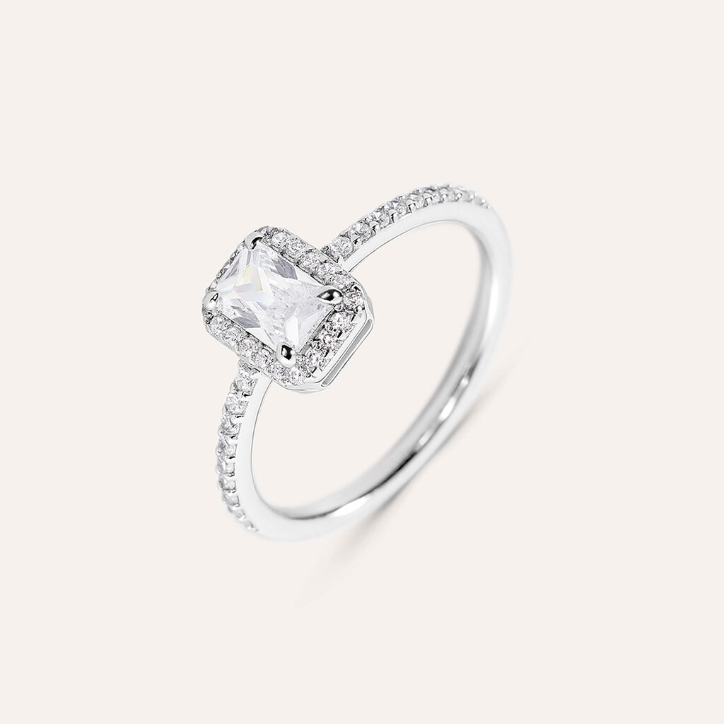 Anello Solitario Silver Elegance Argento Rodiato Cubic Zirconia
