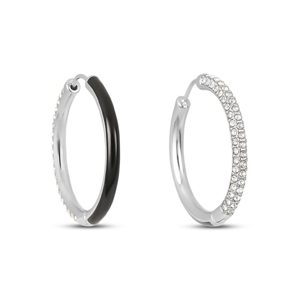 Orecchini A Cerchio Lady Sweet Acciaio Cristallo