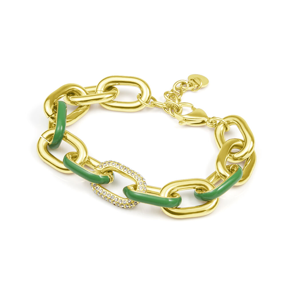 Bracciale Catena Lady Sweet Acciaio Dorato Cristallo - Bracciali Donna | Stroili