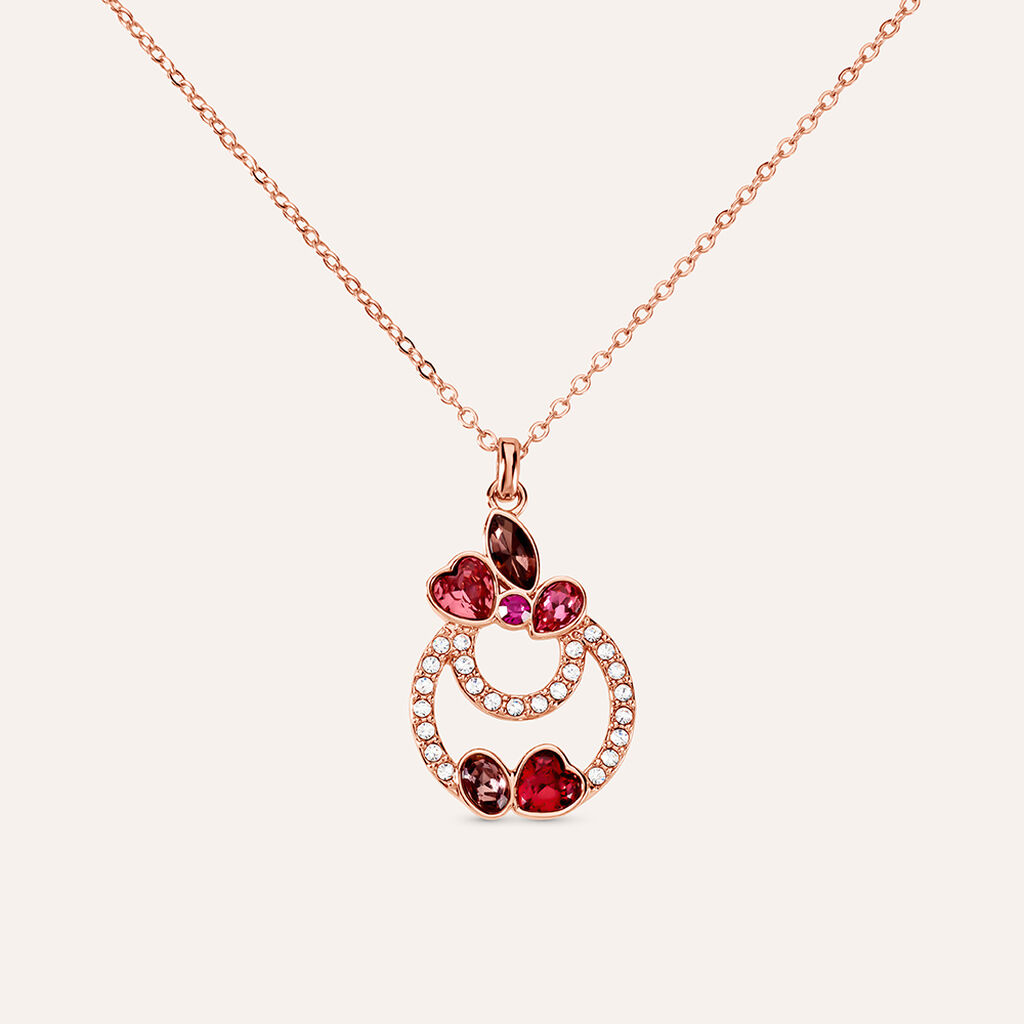 Collana Violet Ottone Rosa Cristallo