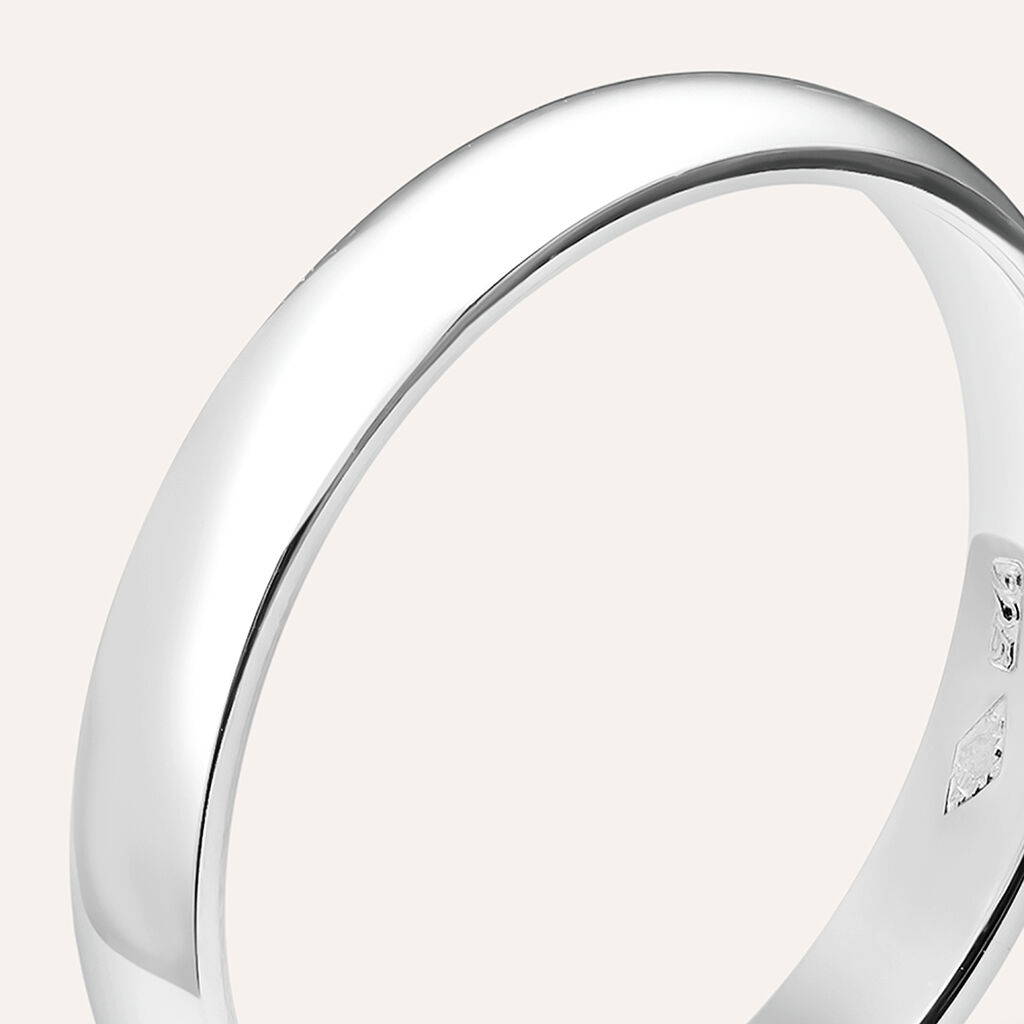 Fede Classica 3 mm Argento Rodiato