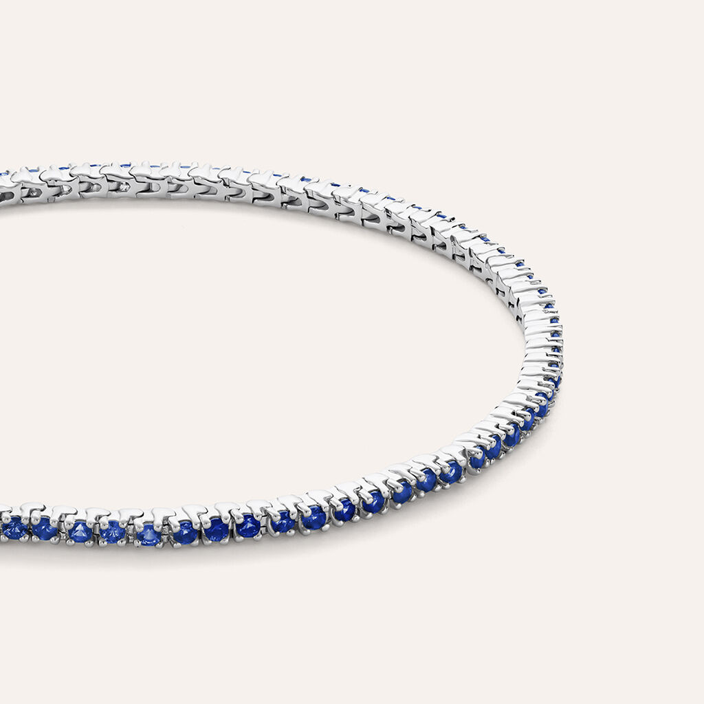 Bracciale Tennis Charlotte Oro Bianco Zaffiro