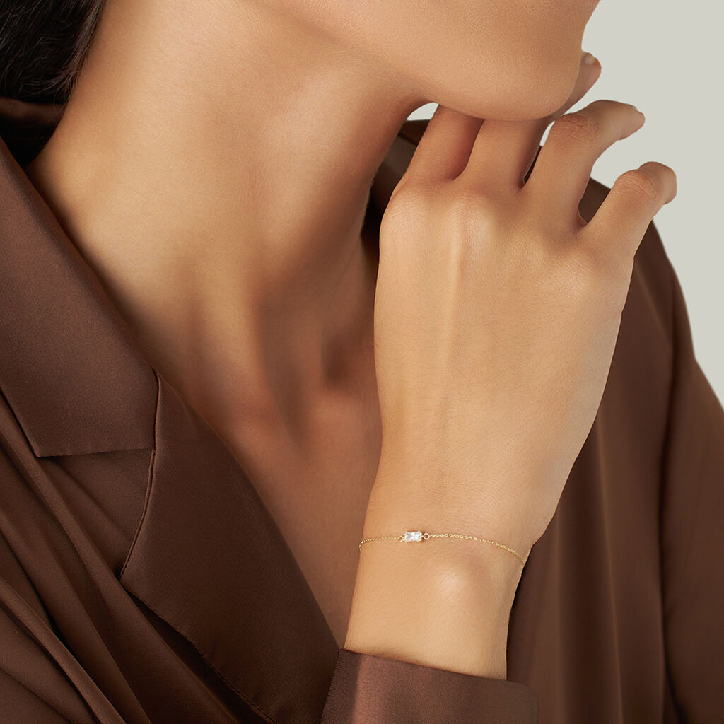 Bracciale Punto Luce Claire Oro Giallo E Cubic Zirconia - Bracciali Amicizia Donna | Stroili