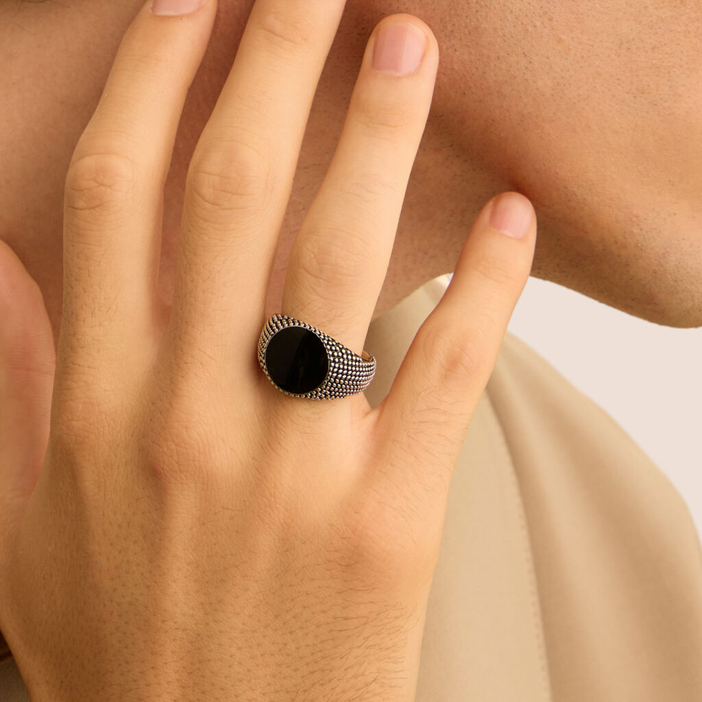 Anello Chevalier Gentleman Argento Rodiato