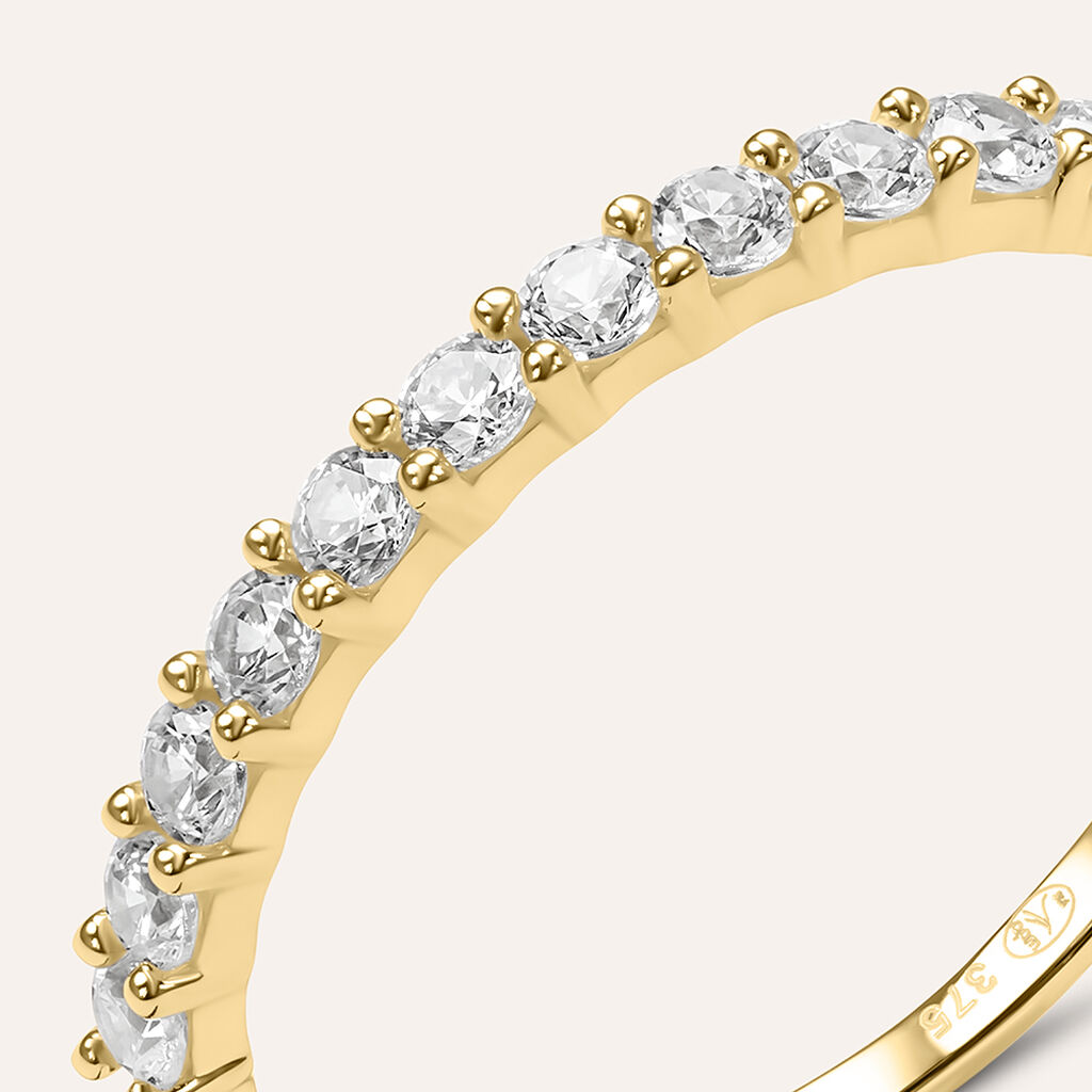 Anello Semi-eternity Claire Oro Giallo Cubic Zirconia