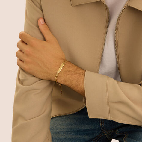 Bracciale Con Targhetta L'homme Or Oro Giallo - Bracciali con Incisione Uomo | Stroili