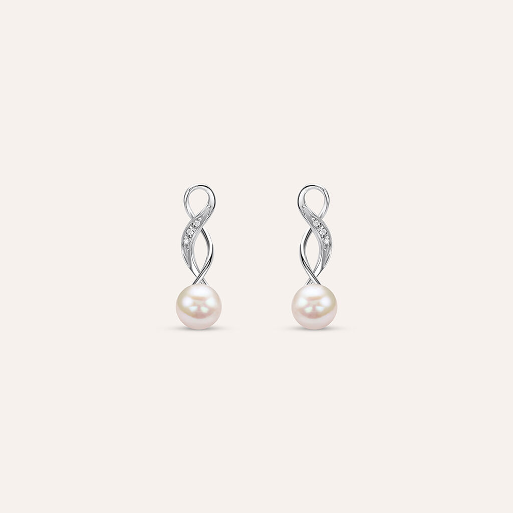 Orecchini Pendenti Gold Pearls Oro Bianco Perla D'Acqua Dolce Diamante - Orecchini Pendenti Donna | Stroili