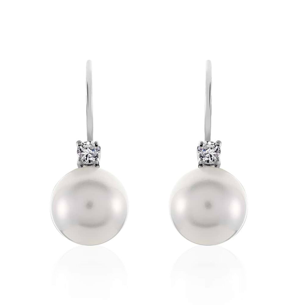 Orecchini Pendenti Silver Pearls Argento Rodiato Perla sintentica Cubic Zirconia