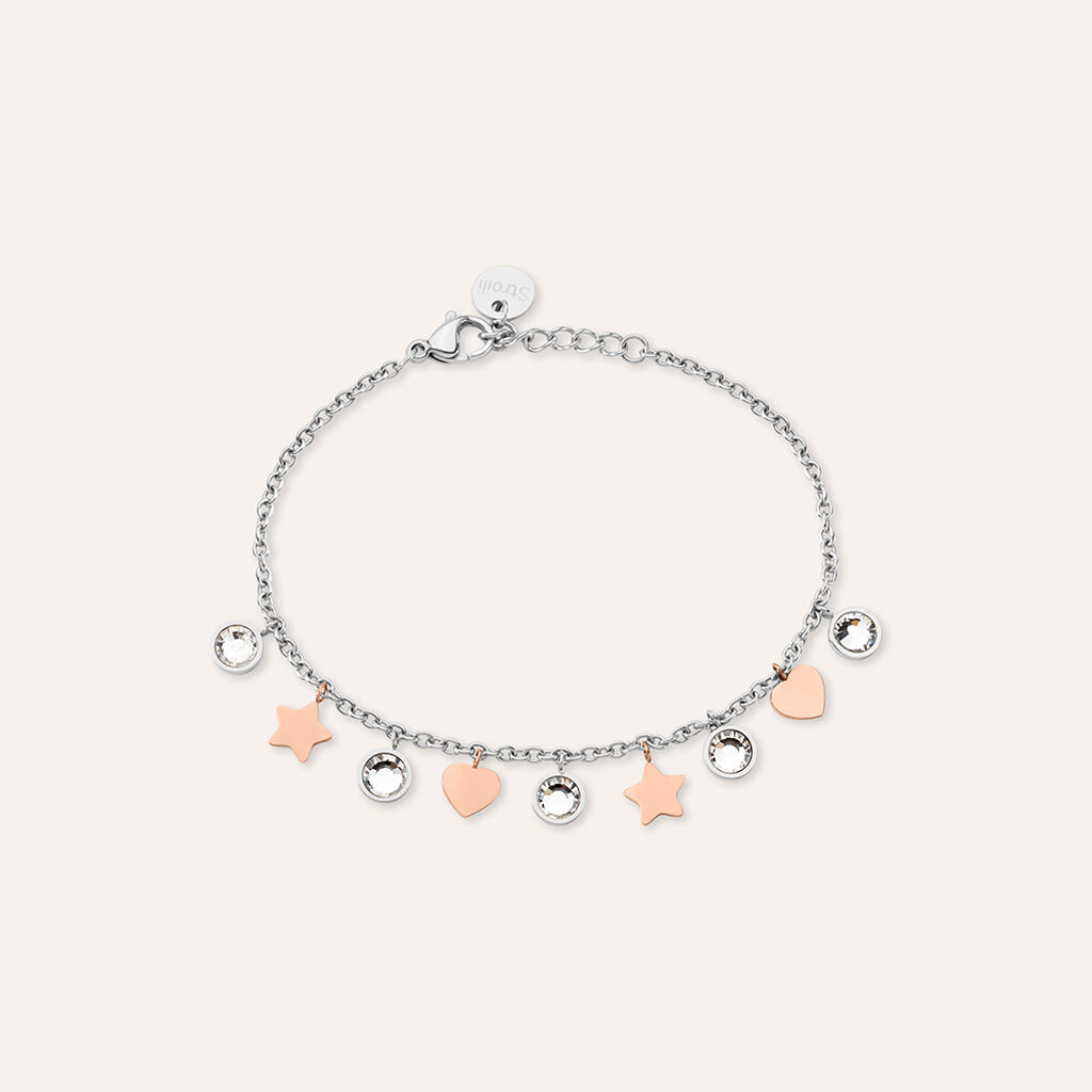 Bracciale Lady Chic Acciaio Bicolore Bianco / Rosa Cristallo - Bracciali Donna | Stroili