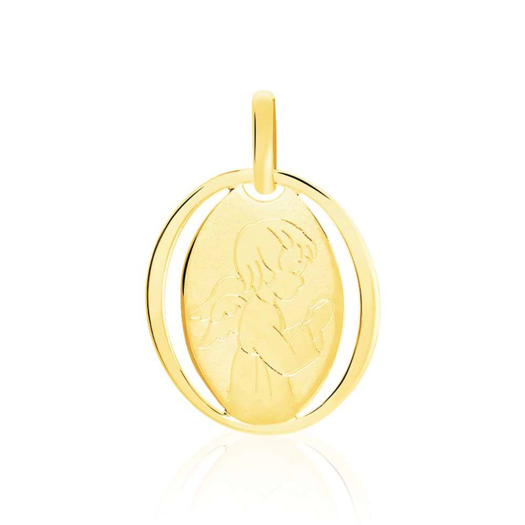 Ciondolo Angelo in oro gialloOrecchini a lobo croce in oro giallo e zirconi